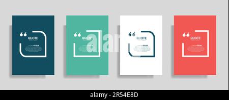 Quotes frame blank templates set, commas, note, message, citation empty, speech bubbles and comment Stock Vector
