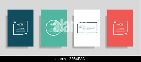 Quotes frame blank templates set, commas, note, message, citation empty, speech bubbles and comment Stock Vector