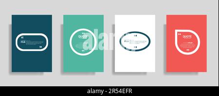 Quotes frame blank templates set, commas, note, message, citation empty, speech bubbles and comment Stock Vector