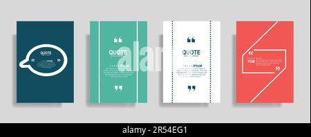 Quotes frame blank templates set, commas, note, message, citation empty, speech bubbles and comment Stock Vector