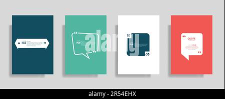 Quotes frame blank templates set, commas, note, message, citation empty, speech bubbles and comment Stock Vector