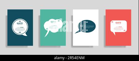 Quotes frame blank templates set, commas, note, message, citation empty, speech bubbles and comment Stock Vector