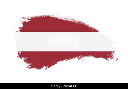 brush painted flag of Latvia isolated on white background Stock Photo ...