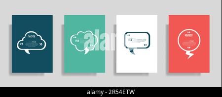Quotes frame blank templates set, commas, note, message, citation empty, speech bubbles and comment Stock Vector