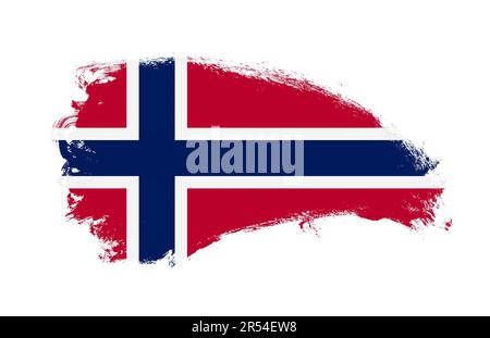 Norway flag brush stroke, national flag on white background Stock Photo ...
