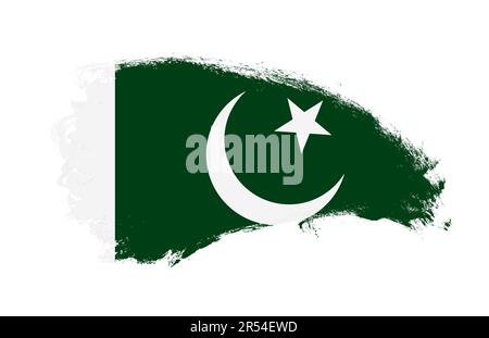 brush painted flag of Pakistan isolated on white background Stock Photo ...