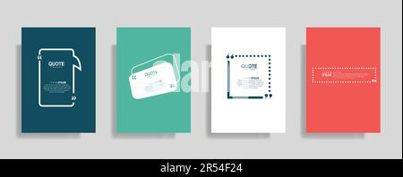Quotes frame blank templates set, commas, note, message, citation empty, speech bubbles and comment Stock Vector