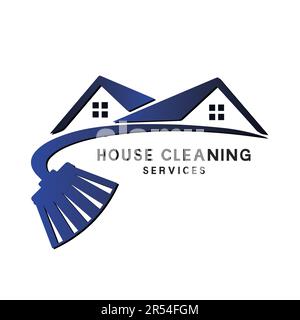 House Cleaning Service Logo Design vacuum cleaner Brush Logotype Stock Vector