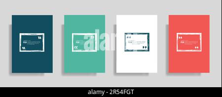 Quotes frame blank templates set, commas, note, message, citation empty, speech bubbles and comment Stock Vector