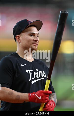 Minnesota Twins relief pitcher Jhoan Duran (59) celebrates with catcher  Christian Vazquez (8) after defeating the Houston Astros 9-6 in a baseball  game, Saturday, April 8, 2023, in Minneapolis. (AP Photo/Stacy Bengs Stock  Photo - Alamy