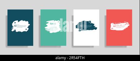 Quotes frame blank templates set, commas, note, message, citation empty, speech bubbles and comment Stock Vector