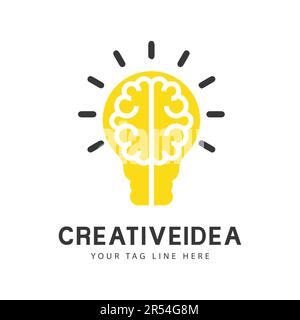 Creative Idea Logo Design Bulb Logotype Pencil Icon Stock Vector