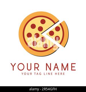 Pizza Logo Design Fast Food Logotype Stock Vector