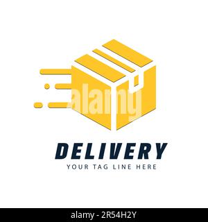Fast Delivery Logo Design Return Box Stock Vector