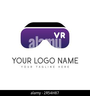 Virtual Reality Glasses VR Glasses Logotype Stock Vector
