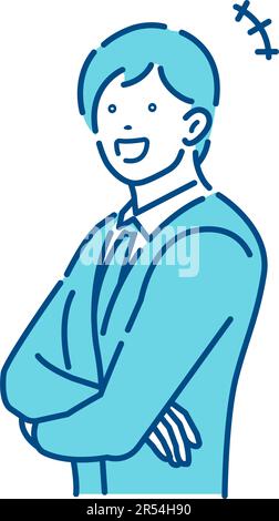 Young businessman crossing arms vector illustration ( smiling ) Stock Vector