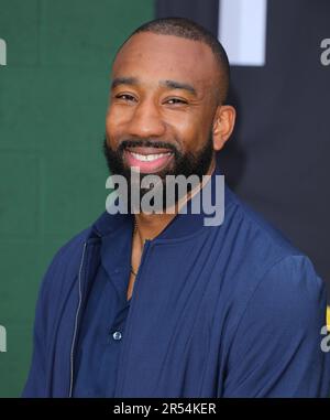 Westwood, USA. 31st May, 2023. Lil Dru Joyce III arrives at The Shooting Stars Premiere held at The Regency Village theatre in Westwood, CA on Wednesday, May 31, 2023. (Photo By Juan Pablo Rico/Sipa USA) Credit: Sipa USA/Alamy Live News Stock Photo