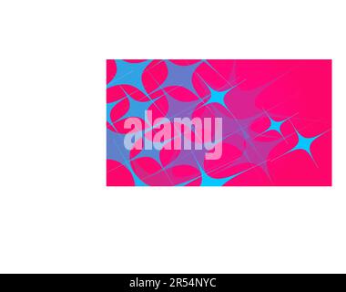 Texture from transparent blue abstract volumetric fashionable magic light air aerial carved stars, lines, rhombuses on a red gradient background and c Stock Vector