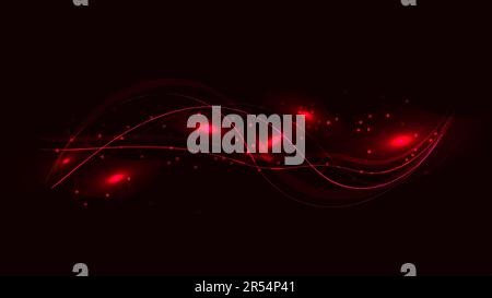 Red texture, abstract glowing magical energetic gentle beautiful powerful backdrop with sparkling lines of stripes of waves. Stock Vector