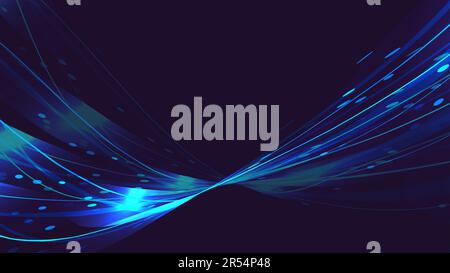 Blue abstract bright magical cosmic energy electric bright bright light texture background of strips, energetic lines, threads intertwined together an Stock Vector
