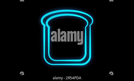 Rye bread icon. Element of Bakery shop icons for mobile concept and web apps. Neon Rye bread icon can be used for web and mobile apps on dark gradient Stock Vector