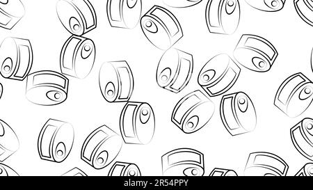 canned peas seamless pattern isolated on white background. Stock Vector