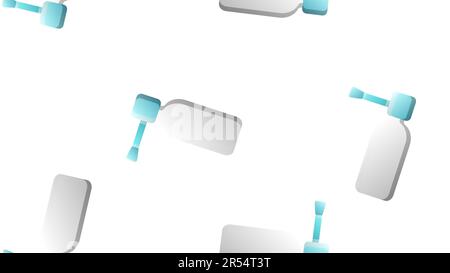 Endless seamless pattern of medical scientific medical objects drops and sprays for nose and throat from a cold and sore throat on a white background. Stock Vector