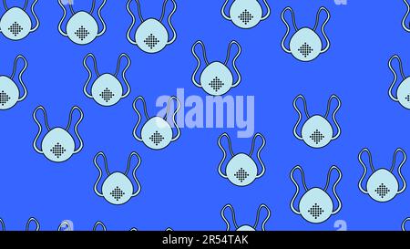 Endless seamless pattern with medical disposable masks and respiratory masks for protection against the deadly coronavirus pandemic pandemic, Covid-19 Stock Vector