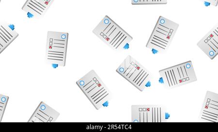 Endless seamless pattern of medical scientific medical objects paper records of medical records on a white background. Vector illustration. Stock Vector