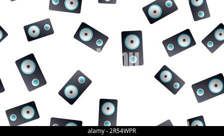 Music concept seamless pattern made with icons. Includes dj, rock, club and audio elements. EPS10 vector. Stock Vector
