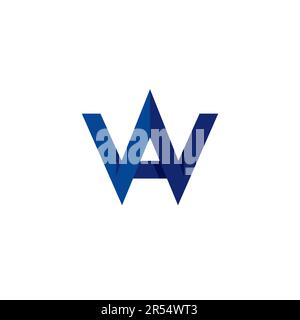WA Logo Design. Letter W and A vector Illustration. WA Icon Stock Vector