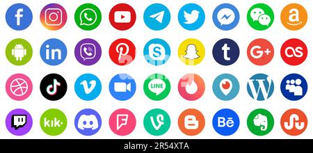 Set of Twitch mobile app icons, isolated on a white background, vector ...