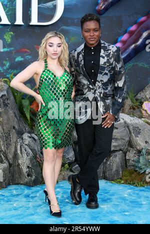 Ella Baig and Nicola Adams attend the UK Premiere of "The Little Mermaid" at Odeon Luxe Leicester Square on May 15, 2023 in London, England. Stock Photo
