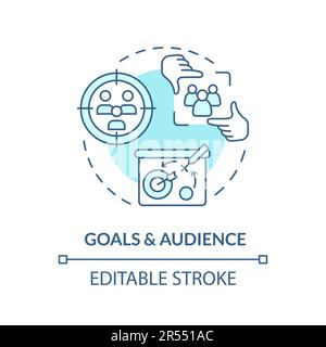 Goals and audience turquoise concept icon Stock Vector