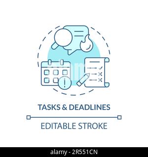 Tasks and deadlines turquoise concept icon Stock Vector