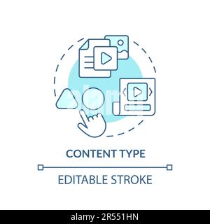 Content type turquoise concept icon Stock Vector