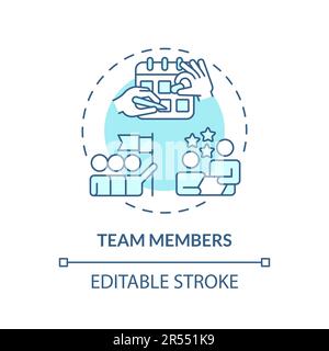 Team members turquoise concept icon Stock Vector