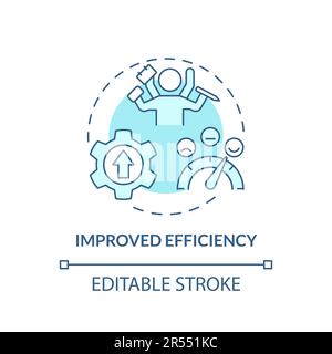 Improved efficiency turquoise concept icon Stock Vector