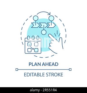Plan ahead turquoise concept icon Stock Vector