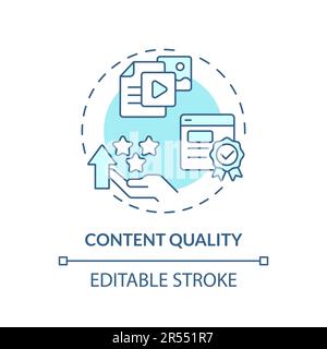 Content quality turquoise concept icon Stock Vector