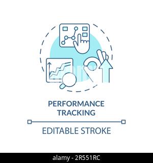 Performance tracking turquoise concept icon Stock Vector