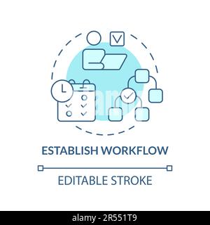 Establish workflow turquoise concept icon Stock Vector