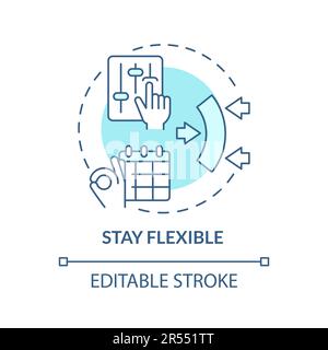 Stay flexible turquoise concept icon Stock Vector