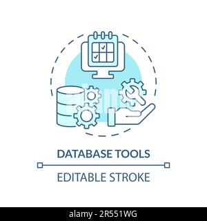 Database tools turquoise concept icon Stock Vector