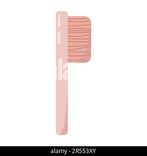 Hand-drawn vector pink brush isolated on white background. Vector illustration Stock Vector