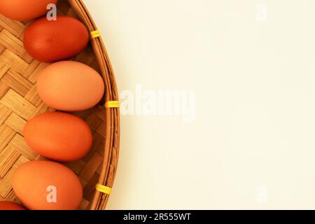 Background of Eggs in a Pattern Brown Tray Stock Photo
