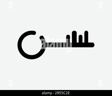 Key Line Icon. Privacy Password Secure Security Safe Access Protection Safety Secret Sign Symbol Black Artwork Graphic Illustration Clipart EPS Vector Stock Vector