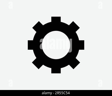 Gear Setting Icon. Cog Wheel Setting Cogwheel Machine Mechanism Engineering Engine Sign Symbol Black Artwork Graphic Illustration Clipart EPS Vector Stock Vector