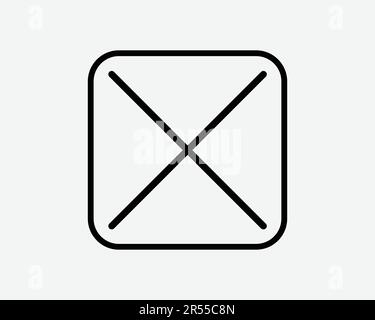 Cross Checkbox Line Icon. X Answer Check Choice Mark Wrong Negative Vote Voting Mark Sign Symbol Black Artwork Graphic Illustration Clipart EPS Vector Stock Vector