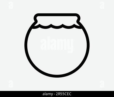 Honey Pot Icon. Food Liquid Sauce Jam Preserve Mason Jar Round Glass Container Shape Sign Symbol Black Artwork Graphic Illustration Clipart EPS Vector Stock Vector